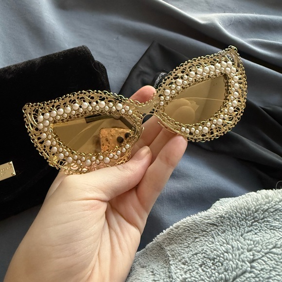 Dolce & Gabbana Filigree Pearl Cat-Eye Sunglasses (Model DG2238H) main image 5